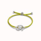 Lime cord bracelet with a pearl